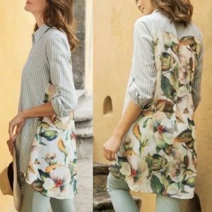 Soft sorroundings floral contrast Bayley tunic
